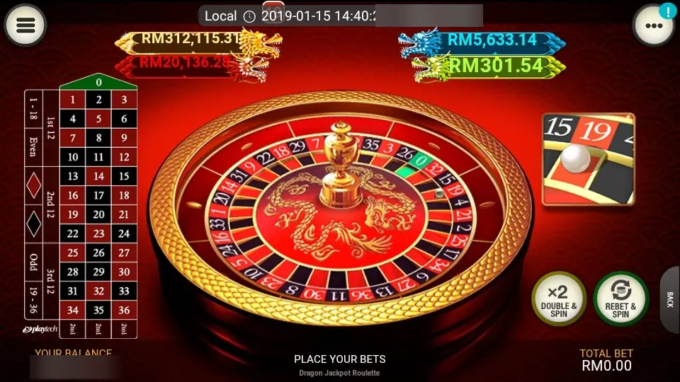 Dragon Jackpot Roulette on LPE88: a single-zero wheel with a gold dragon at its centre and four dragon jackpot meters