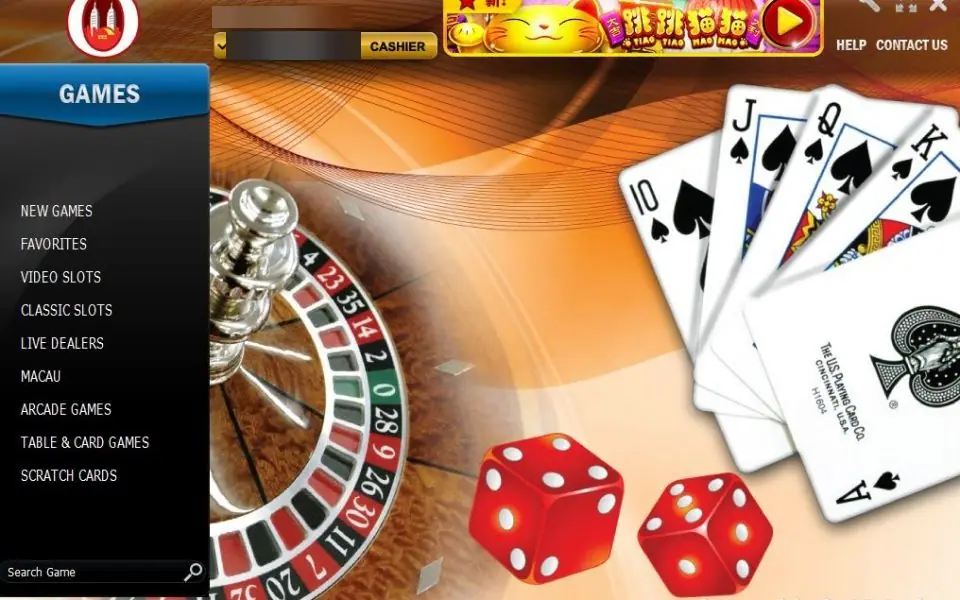 The NTC33 lobby with its games menu on the left (New Games, Favorites, Video Slots, Classic Slots, Live Dealers, Macau, Arcade Games, Table & Card Games, Scratch Cards) beside a roulette wheel, dice and playing cards